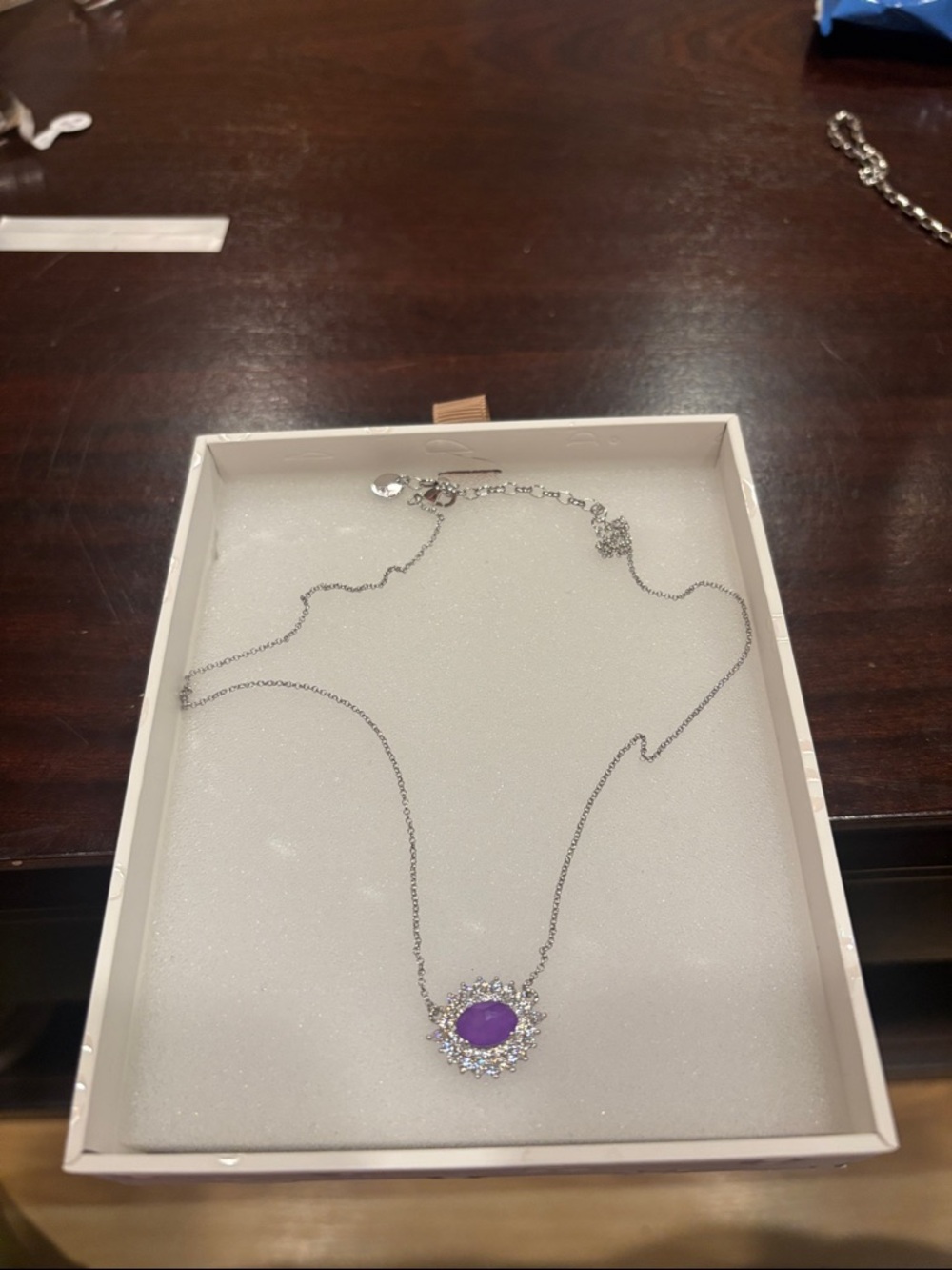 Amethyst on Rhodium